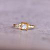 Dainty Moonstone Promise Ring, Minimalist Jewelry , Square Cut Gold Bridal Ring, Anniversary Ring Gift, Perfect Birthday Gift , Silver Ring