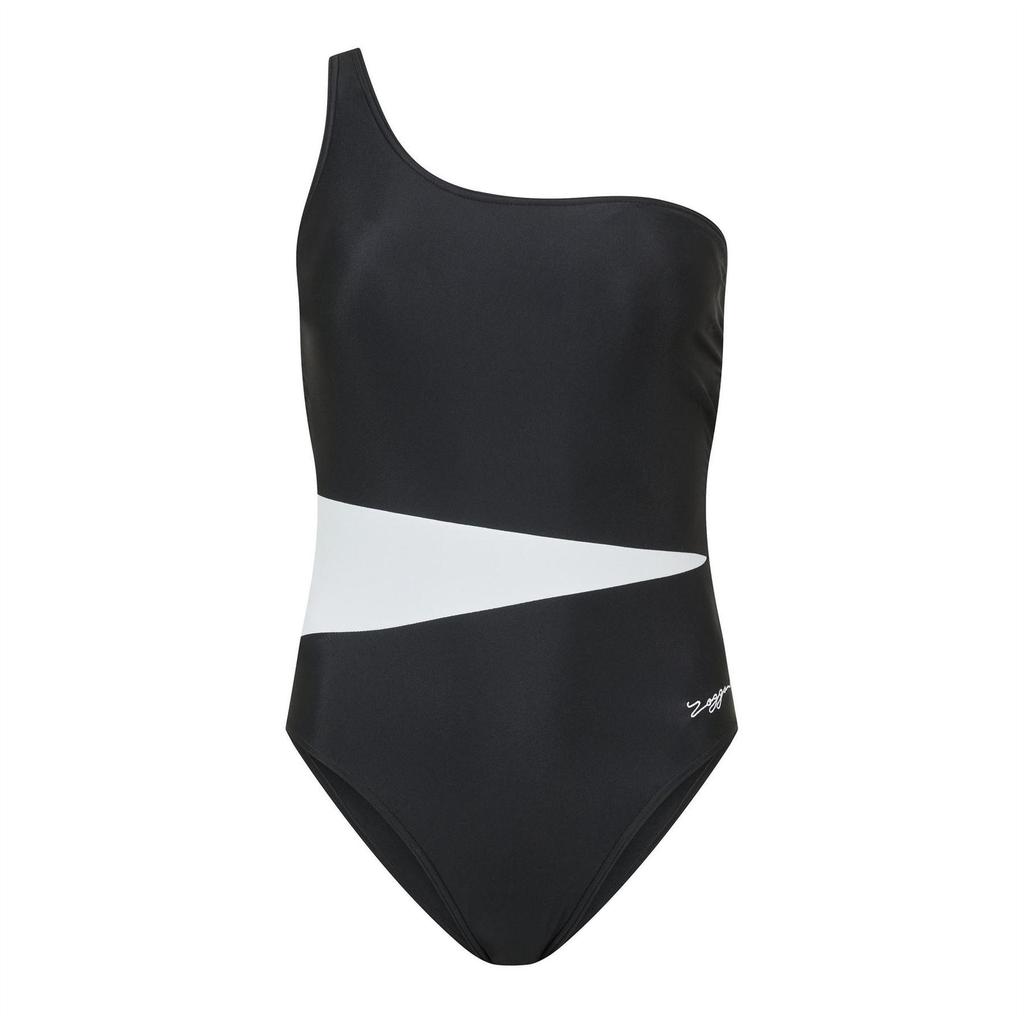Zoggs Damen Einteiler Badeanzug mit Farbblock und One-Shoulder
