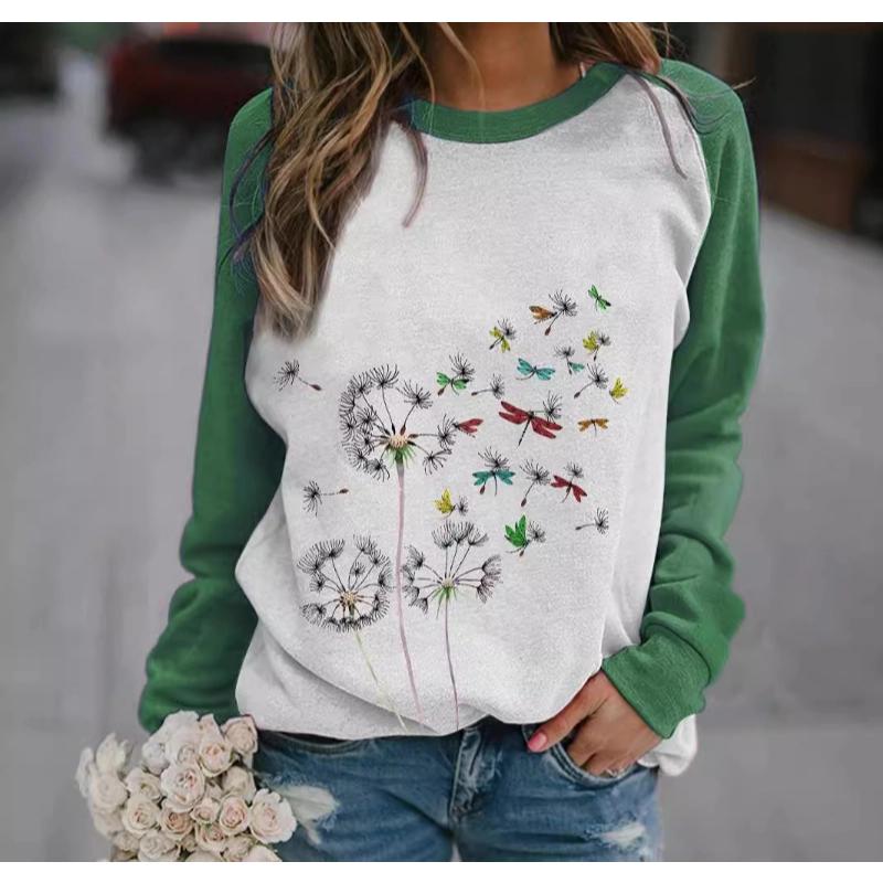 

Европейский мужской пуловер с круглым вырезом, толстовка, серия Красивые цветы , 3D-принт, повседневный модный топ S зелёный