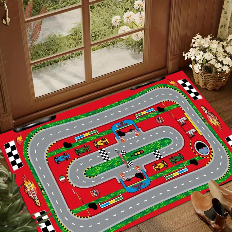 Interactive City Highway Play Mat for Kids Non Slip Floor Rug Educational Playroom Carpet for Boys Girls Bedroom Birthday Gifts