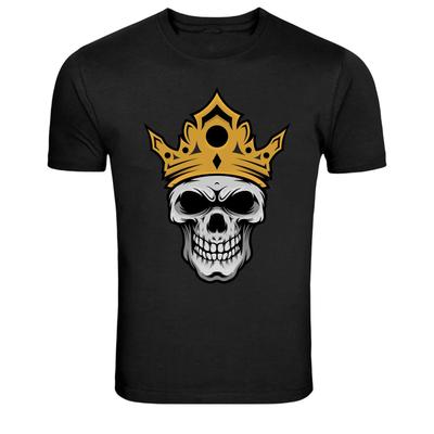 King Skull Crown Graphic T-Shirt Gothic Royal Skeleton Tee