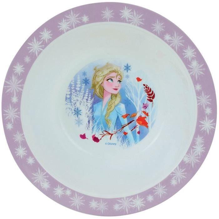 Lot Vaisselle Disney Reine des Neiges - FUN HOUSE - 006379 - Assiette Creuse, Assiette Plate, Mug, Gourde et Gobelet avec Paille