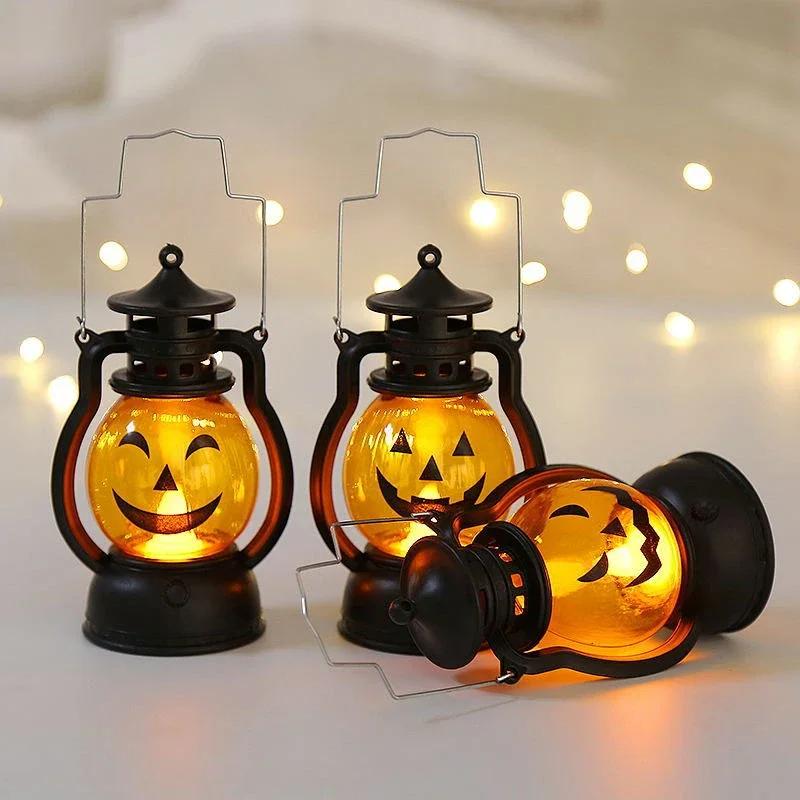 Halloween Decorations Led Candle Light Vintage Pumpkin Ghost Hanging LED Lantern Lamp Haloween Party Decor Supplies Pary Gift