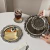 Retro Luxus Versilberte Teller Kuchen Dessert Tablett High Tea Snack Obstschale Schmuckaufbewahrung Tischdeko Heim Hotelbedarf