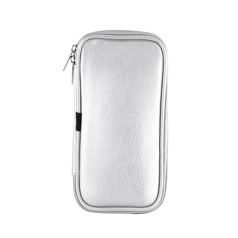 

Женская складная сумка для кистей для макияжа, органайзер, женский дорожный косметический чехол для туалетных принадлежностей для инструментов для красоты, аксессуары для мытья, чехол серебряный