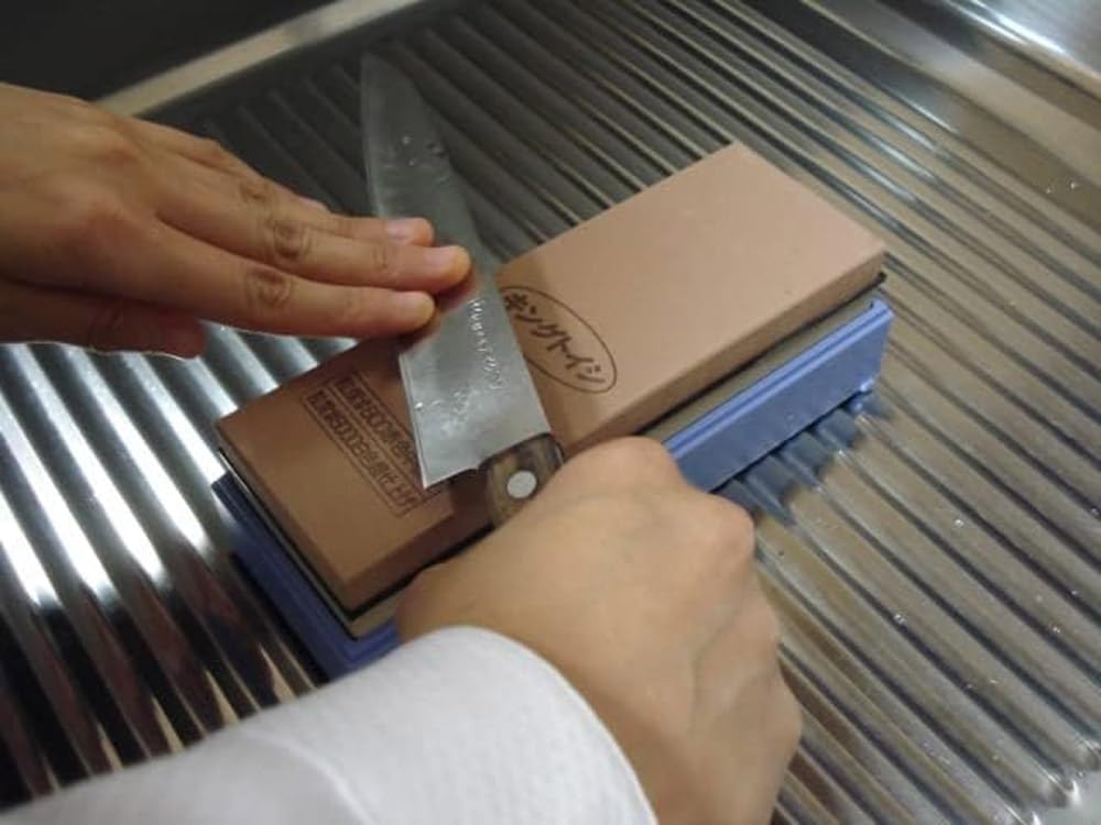 King King of General Knives for Sharpening and Super Finishing Whetstone, Toishi, PB-04 (for Only), 185x63x25mm, Grit #800/#6000,