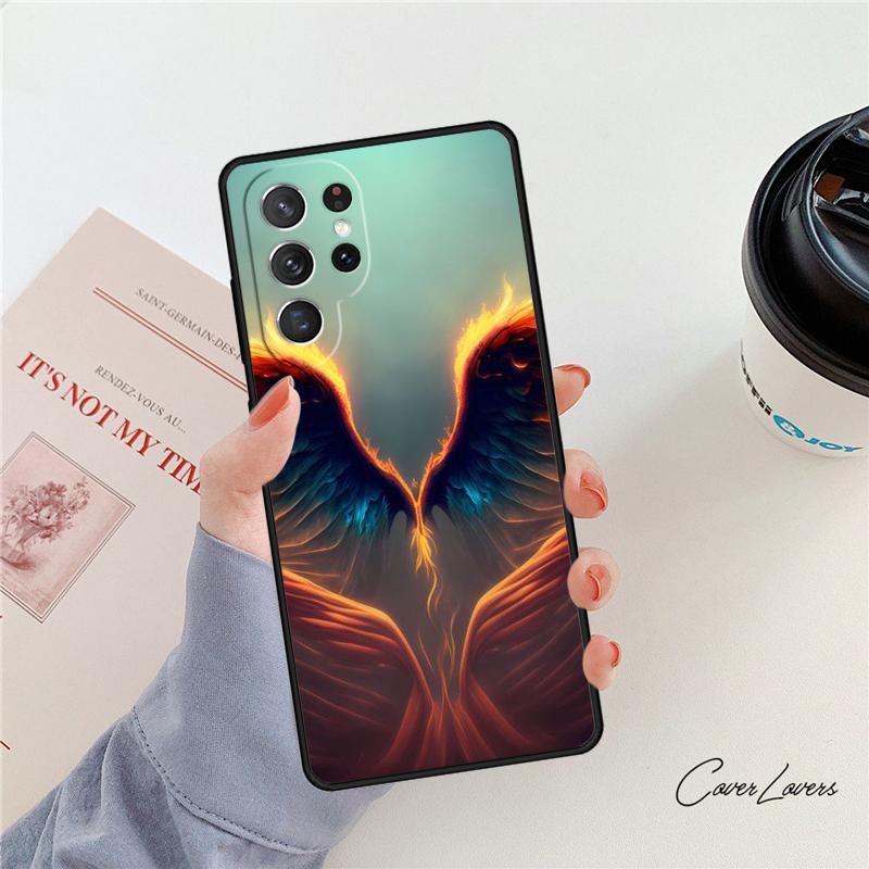 Fantasy Angel Girl Wings phone case For Samsung Galaxy S24 S25 S23 S22 Ultra Note 10 20 Plus S20 S21 FE Cover