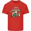 Frog Knitting Under a Mushroom Foraging Nature Unisexs Light Cotton TShirt