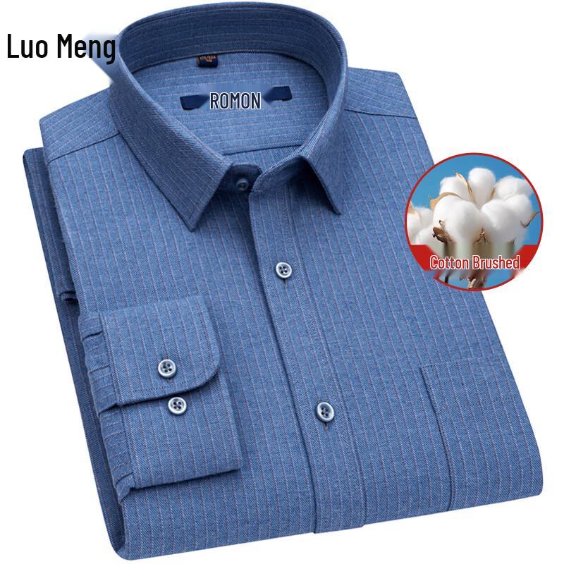 Romon Men's 100% Cotton Casual Long Sleeve Shirt