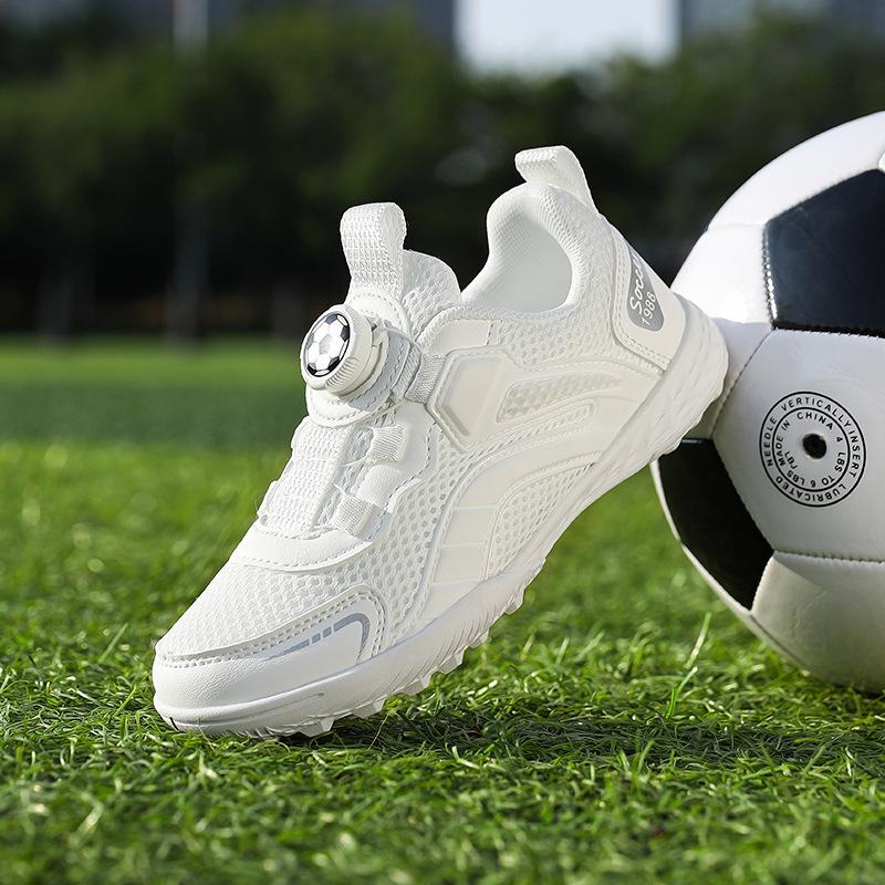 New children's football shoes non-slip and wear-resistant youth sports shoes rotating buckle breathable football shoes