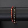 Fashion Woven Gold Bead Bracelet, Adjustable Beaded Lucky Charm Couple Bracelet