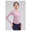 Pilates Long Sleeved Slimming And Fashionable Fitness Suit Top With Chest Cushion For Slimming, Dance Training, Running, Yoga Suit