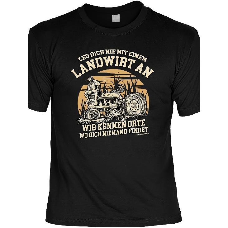 Men'S Short Sleeve Black T-Shirt Leg Dich Nie Mit Einem Landwirt An Farmer For Lovers