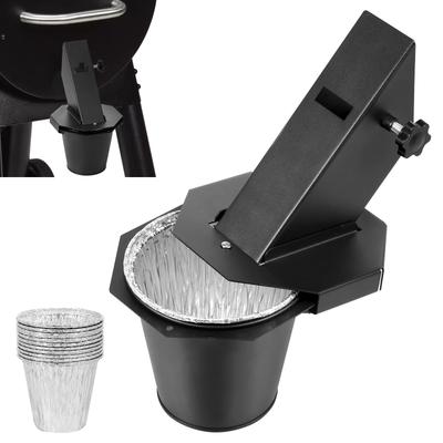 Grease Bucket with Lid and 12-Pack Liners Carbon Steel Leak Proof Drip Bucket Smoker Bucket for Traeger, Pit Boss, Z Grills, Rec