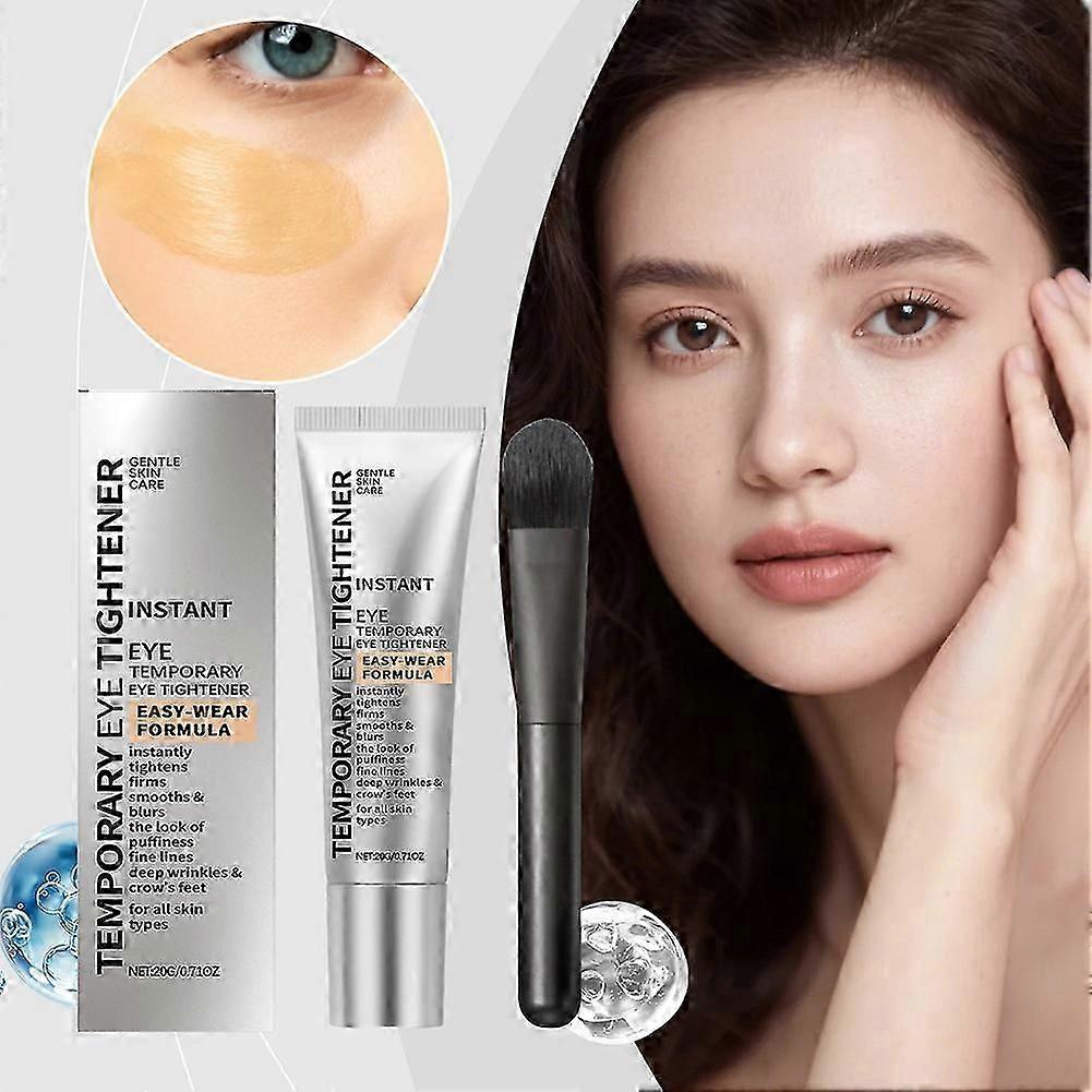 Instant Eye Tightener & Brush Set, Temporary Eye Tightener Cream, Reduces Under Eye Bags, Dark Circles & Wrinkles, Puffiness, Anti-Aging Fine Lines Ne
