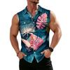 Men's Workwear Lapel Button-Down Vest Shirt - Lightweight Sleeveless Top