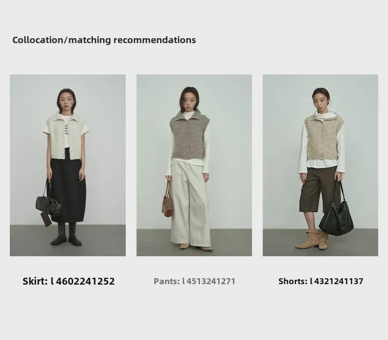 Love & Nancy 2024 Winter Korean Sleeveless Wool Cardigan for Women - Intelligent Commuter Style, All-Match Versatile Sweater.