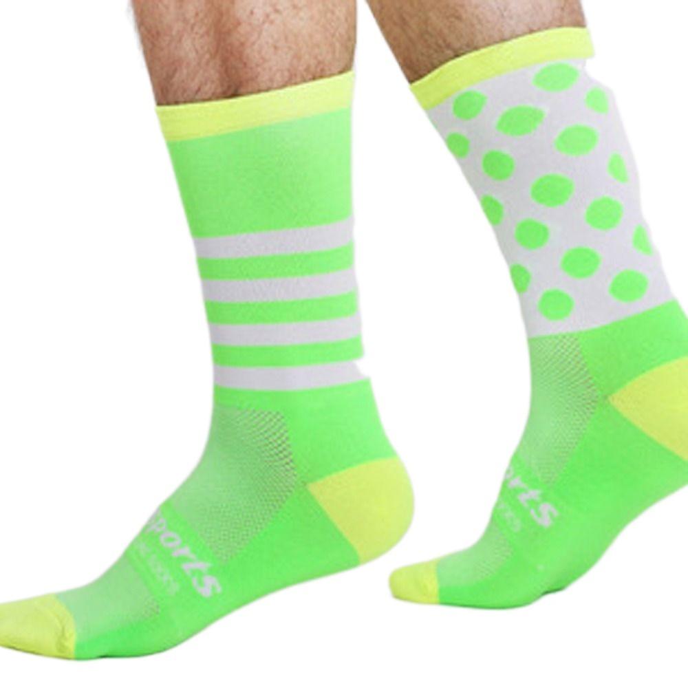 1 Pair Asymmetric Pattern Cycling Socks Breathable Bicycle Sock Middle Tube Sports Socks  Basketball