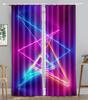 Neon Emitted Light Filtering 3D Printing WaveBlackout Window Panel Curtain Living Room Room Bedroom Bathroom Kicthen Door Cupboard Decor Hooks