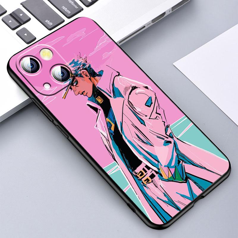 Cartoon Anime JoJo Jotaro Kujo Cover For Apple iPhone 14 13 12 11 SE XS XR X 7 8 6 mini Plus Pro MAX 2020 Black Phone Case