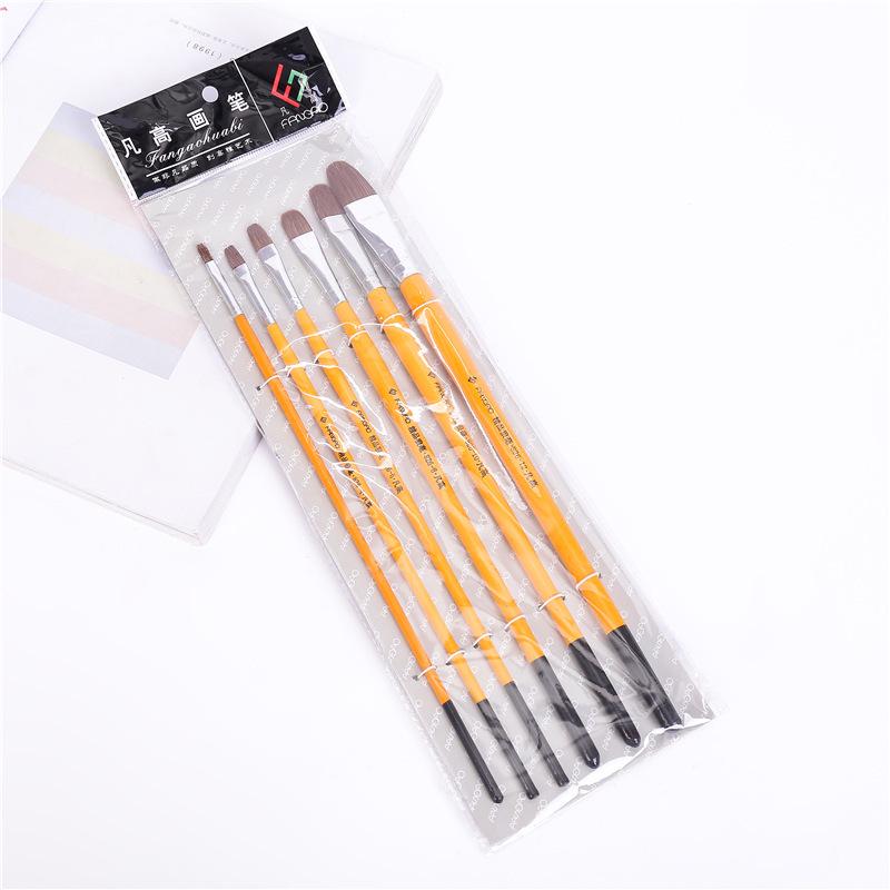 

Кисть Ван Гог 826 Круглая Акрил Гуашь Масло Акварель Волк Set of 6 Brushes жёлтый