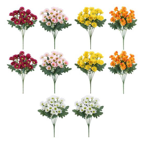 1/5/10Pcs Fall Artificial Flower UV Resistant Fake Plastic Flower Home Wedding Party Table Centerpiece Indoor Outdoor Faux Bloom Decoration