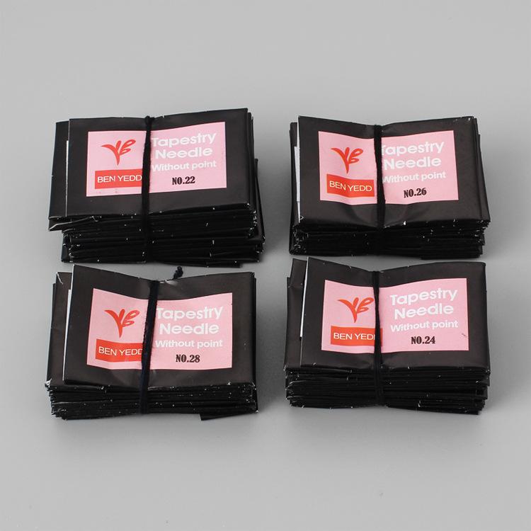 Sticknadel- und Fadenzubehör, Kreuzstichnadeln mit stumpfer Spitze Nr.. 22, Nein. 24, Nein. 26, eine Packung mit 25 Stück.