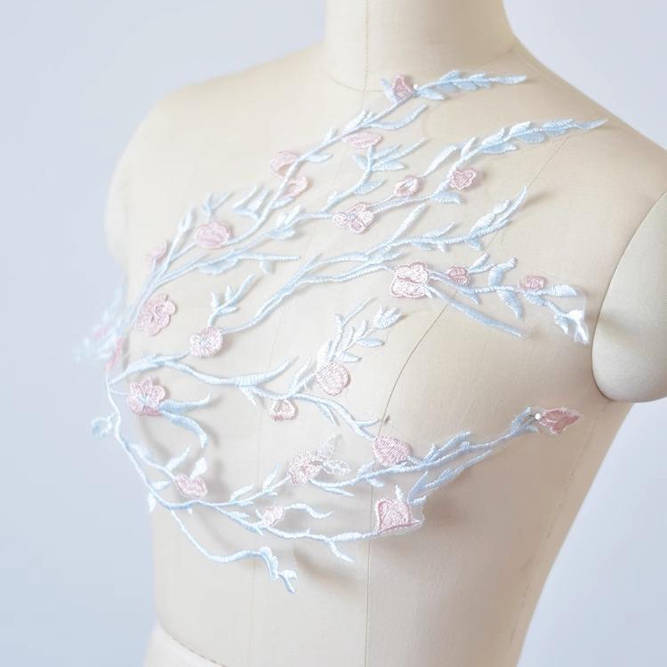 Multi-Color Embroidery Lace Lace Handmade Diy Material Wedding Dress Clothing Design Patch Decal Accessories
