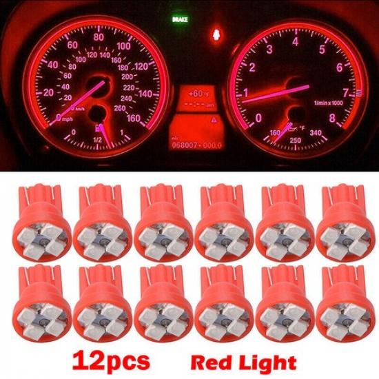 T10 Wedge 4 SMD 1210 LED Brake Light bulbs W5W 2825 158 192 168 194 Red Lamp 12x