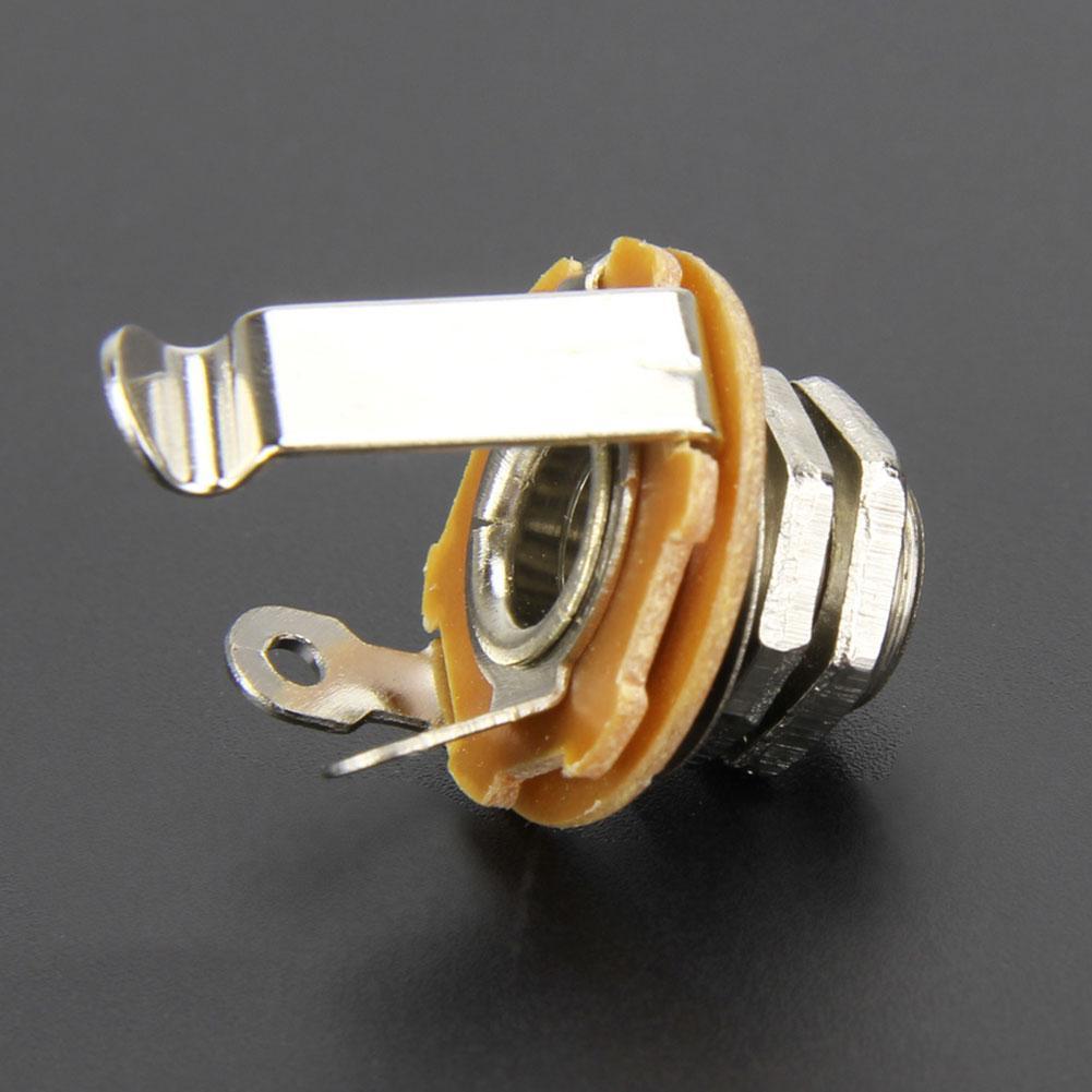 10 Pcs 1/4 Inch 6.35mm Mono Socket Jack, Female Connector Panel Mount Solder Type, Stable Connection No Loose Contact
