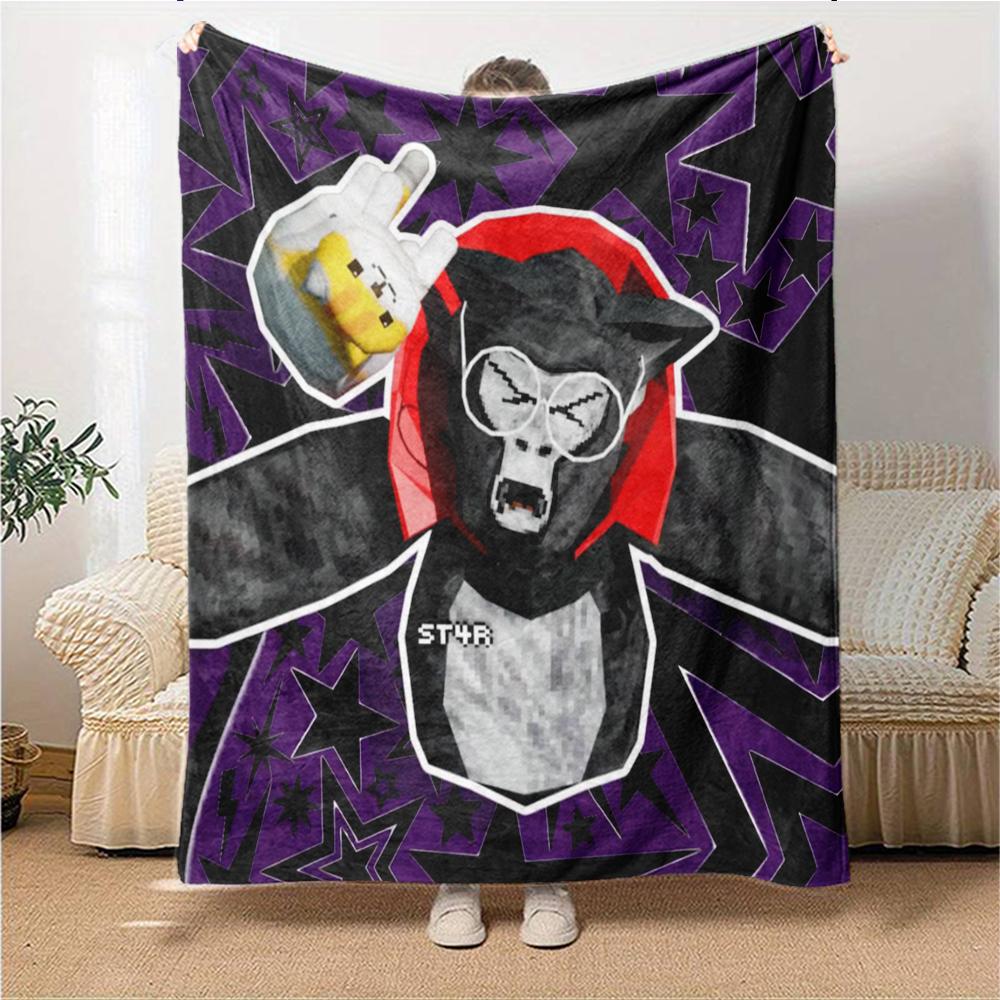 1Pc Gorilla Party Celebration Blanket For Couch Bed Plush Cozy Fuzzy Blanket Super Soft Warm Blankets For Fall And Winter 091896