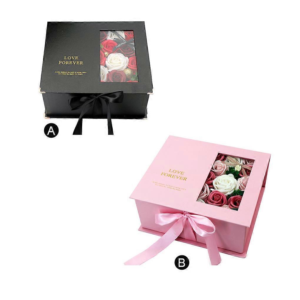 Fake Flower Box Jewelry Gift Box Decoration Empty Container Organizer for Festival Gift, Type 1