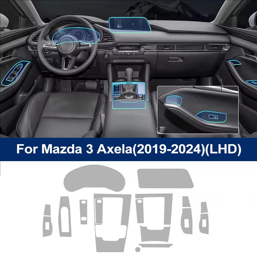 

Car Interior TPU Protective Film For Mazda 3 BP M3 Axela 2019 2020 2021 2022 2023 2024 2025 Pre-cut Film Transparent Cover