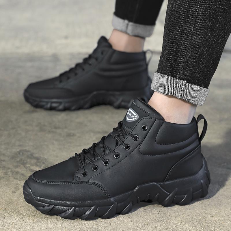 Scarpe da Corsa da Uomo Sneakers da Uomo Antiscivolo Pelle Fatta a Mano Stivaletti Casual Traspiranti Stivali da Passeggio da Uomo con Lacci Leggeri
