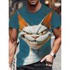 Summer Round Neck 3D Print Funny Animal Pattern Top Fashionable Casual Short Sleeved Men's T-shirts