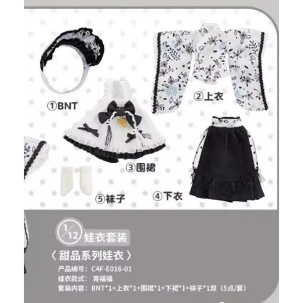 Come4free Dessert Series Taro Flow Tart Baby Clothes 12 Points Ob11 Doll Bjd Skirt Doll Kawaii Clothes Birthday Gift