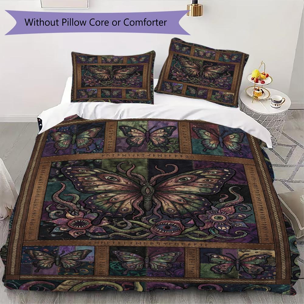 

Butterfly Decoration Pattern Bedding uilt Set uilt Cover Pillowcase Home Decoration Birthday Gift (1 * duvet cover + 2 * pillowcase without core)29 135x200cm