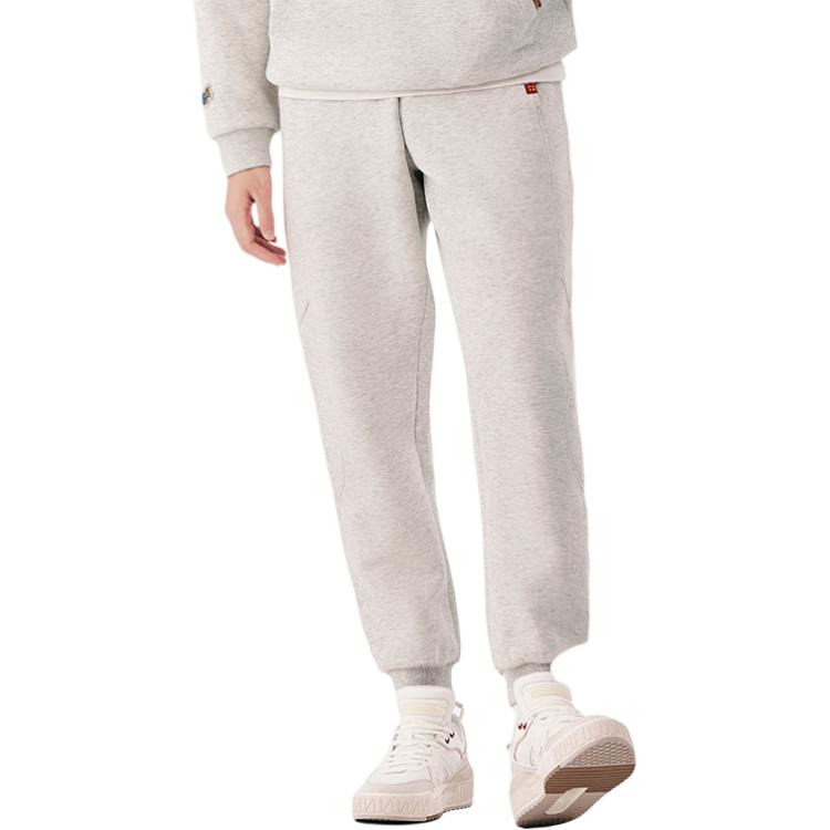 Li-Ning Solid Color Cuffed Casual Sweatpants Men Bottoms Grey AKLT017-5