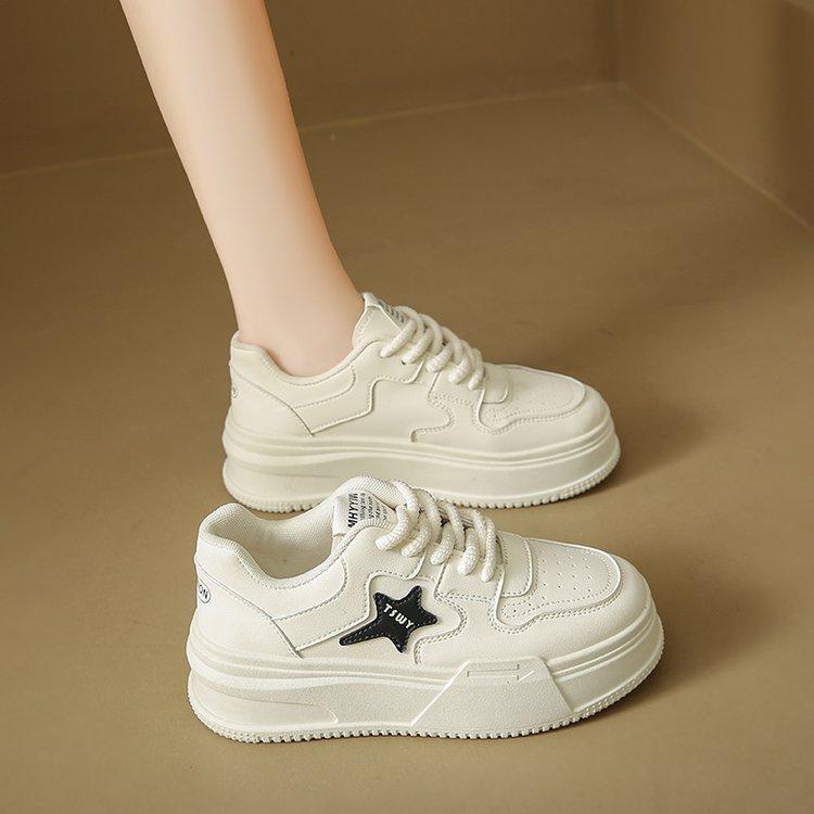 Women's Thick-Soled Sneakers  Summer New Platform Platform Height Increasing Shoes Female Student Casual XINGX White Shoes for Women