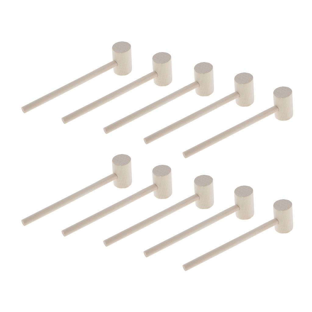 30x Leather Wooden Hammer Toy Handle Seafood Shellfish Mallet Gavel