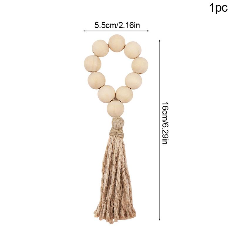 

1/12 шт. Деревянные бусины Кольца для салфеток с кисточками Деревенский Свадебный Стол Держатели для салфеток Пряжки Рождественская Вечеринка Бохо Домашний Декор