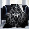 1pc Wolf Design Blanket  Cartoon for Home Decor, Gift Idea, Living Room, Travel, Camping, Car Blankets