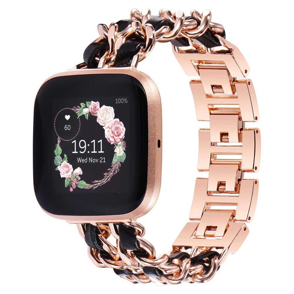 Dressy Bracelet for Fitbit Versa 4 3 Sense 2 Smartwatch Band Strap for Fitbit Versa 2 Lite Watchband Wristband Link Chain