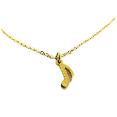 [P8050] - Halskette Stahl 'Musiknoten' vergoldet (Achtelnote) - 8x5 mm