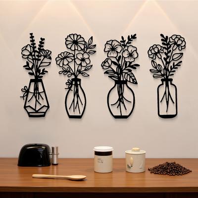 Vase, Living Room Decoration, Wall Hanging, Metal Painting, Flower Background, Wall Decoration, Wall Stickers, Bedroom Wall Decorations