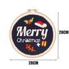 Cotton Embroidered Fabric Punch Needle Embroidery Kit Christmas Collection Easy DIY Play Punch Needle Kits with Embroidery Hoop