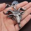 Gothic Lucifer Goat Men's Pendant Chain Popular Charm Stainless Steel Satan Baphomet Necklace Gift Jewelry Accessories