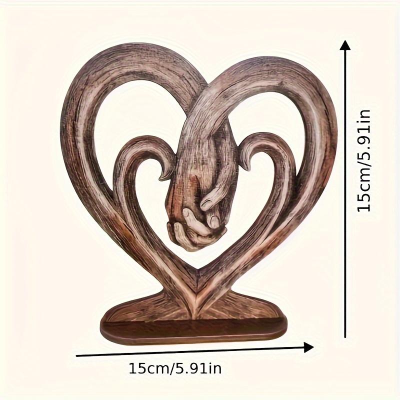 Valentinstag Geschenk Herz Hände haltend Kunst Skulptur Holz Wandbehang Flaches Herz Hände haltend Ewige Liebe