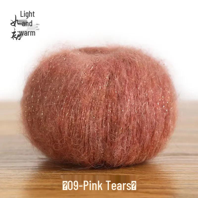 Hand-Knitted Glitter Mohair Wool Sweater and Scarf Coat