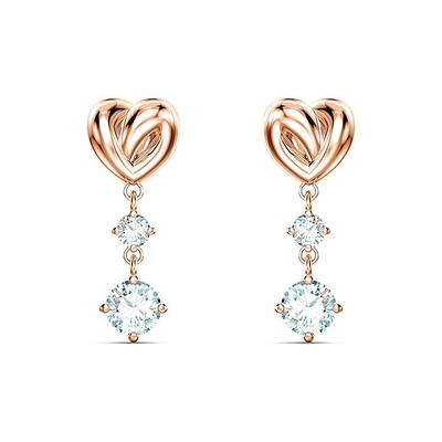Lifelong Heart Love Sparkling Romantic Knot Earrings Women Earrings White Rose-Gold 5517942